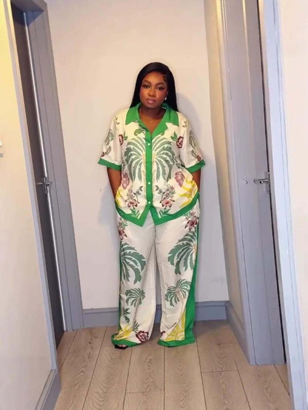 ZARA Plus Size African Print Set Loose Slimming 2 Piece Summer